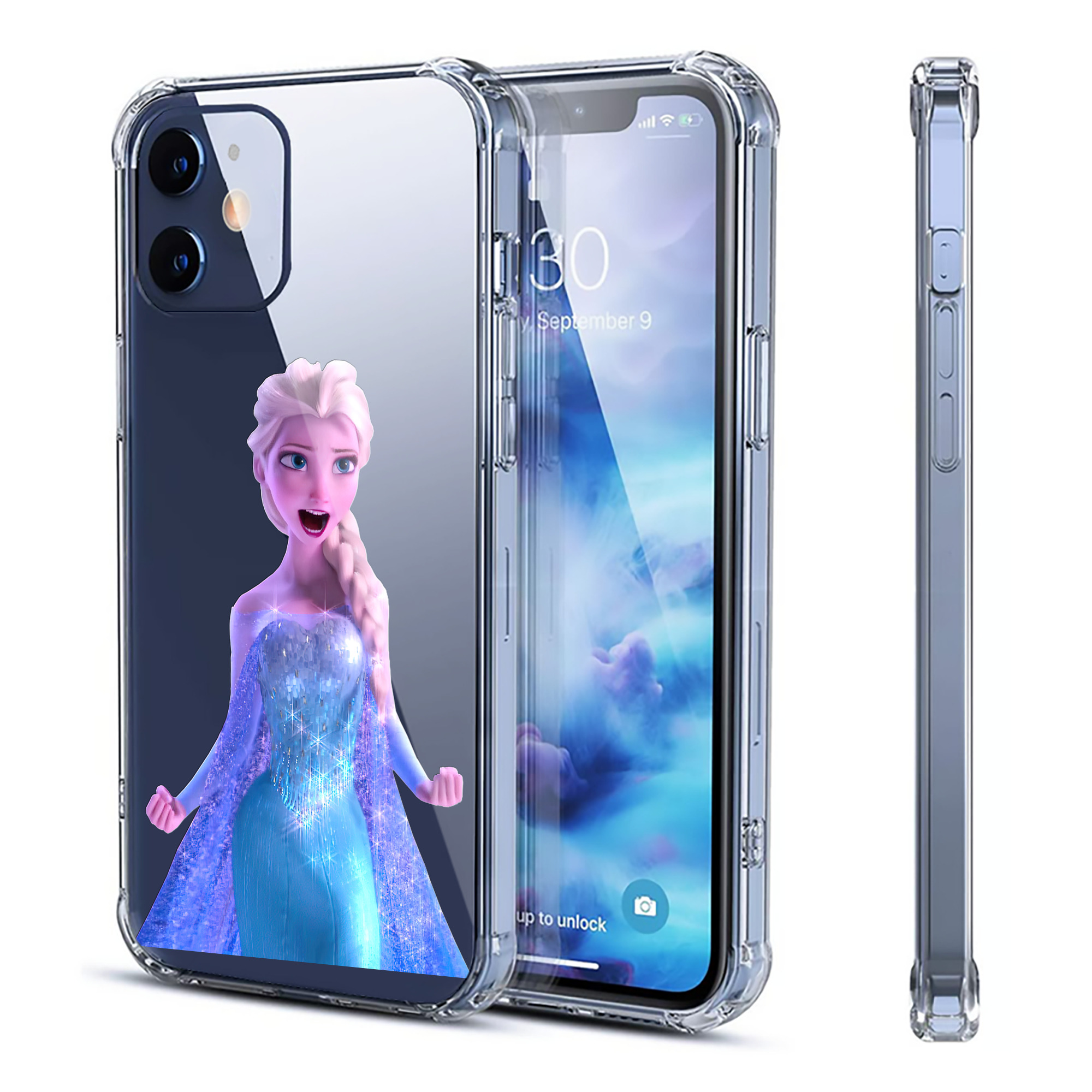 （画像用） アナと雪の女王 アンナ エルサ Frozen Anna Elsa 【iPhone 12シリーズ対応】透明スマホケース（クリアソフトケース）